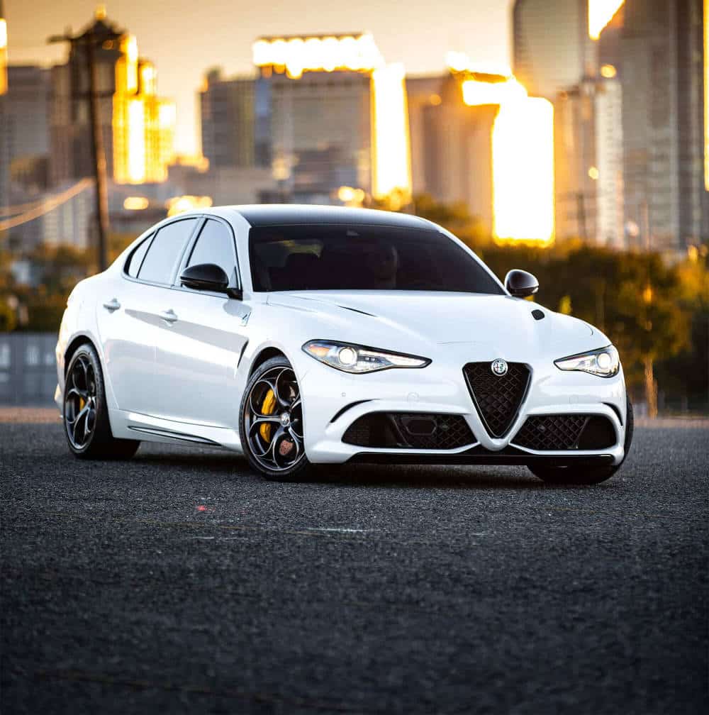 white care with paint protection film sitting in the sunset