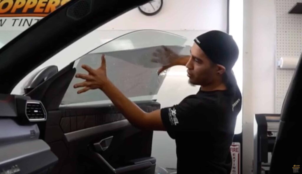 Installing Window Film on a Lamborgini