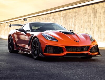 ceramic coating on an orange car