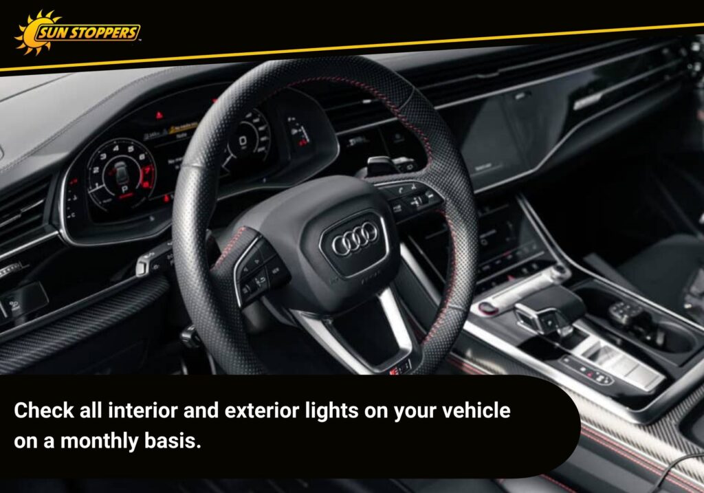 Interior and exterior vehicle light checklist