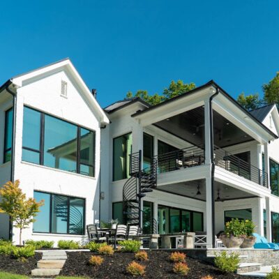 house with spiral staircase that has a fresh home window tint