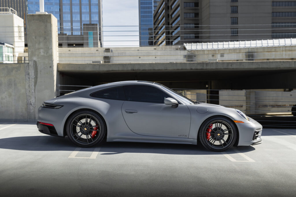 grey porsche with dark tinted windows