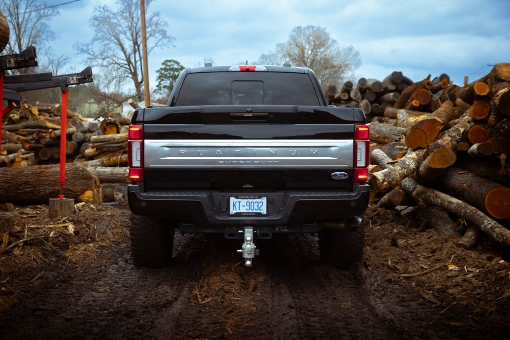 ford truck in a lumber yard