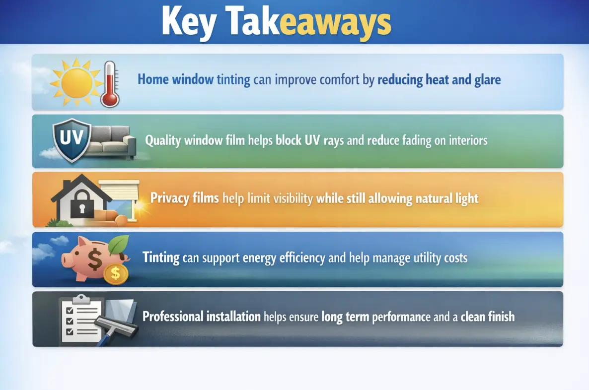 Top 5 Reasons to Tint Your Home Windows in 2026 3 Home window tinting benefits overview